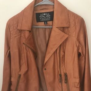 faux leather bomber jacket